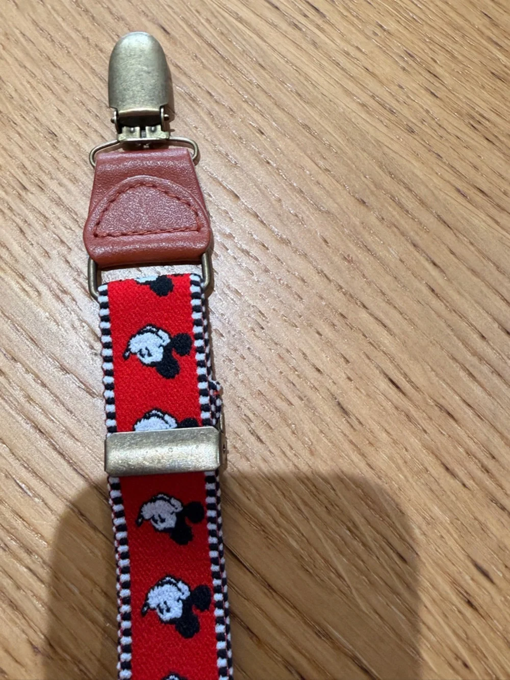 VTG Rare JG Hook Mickey Mouse Suspender Red Leather Accents Disney West Germany